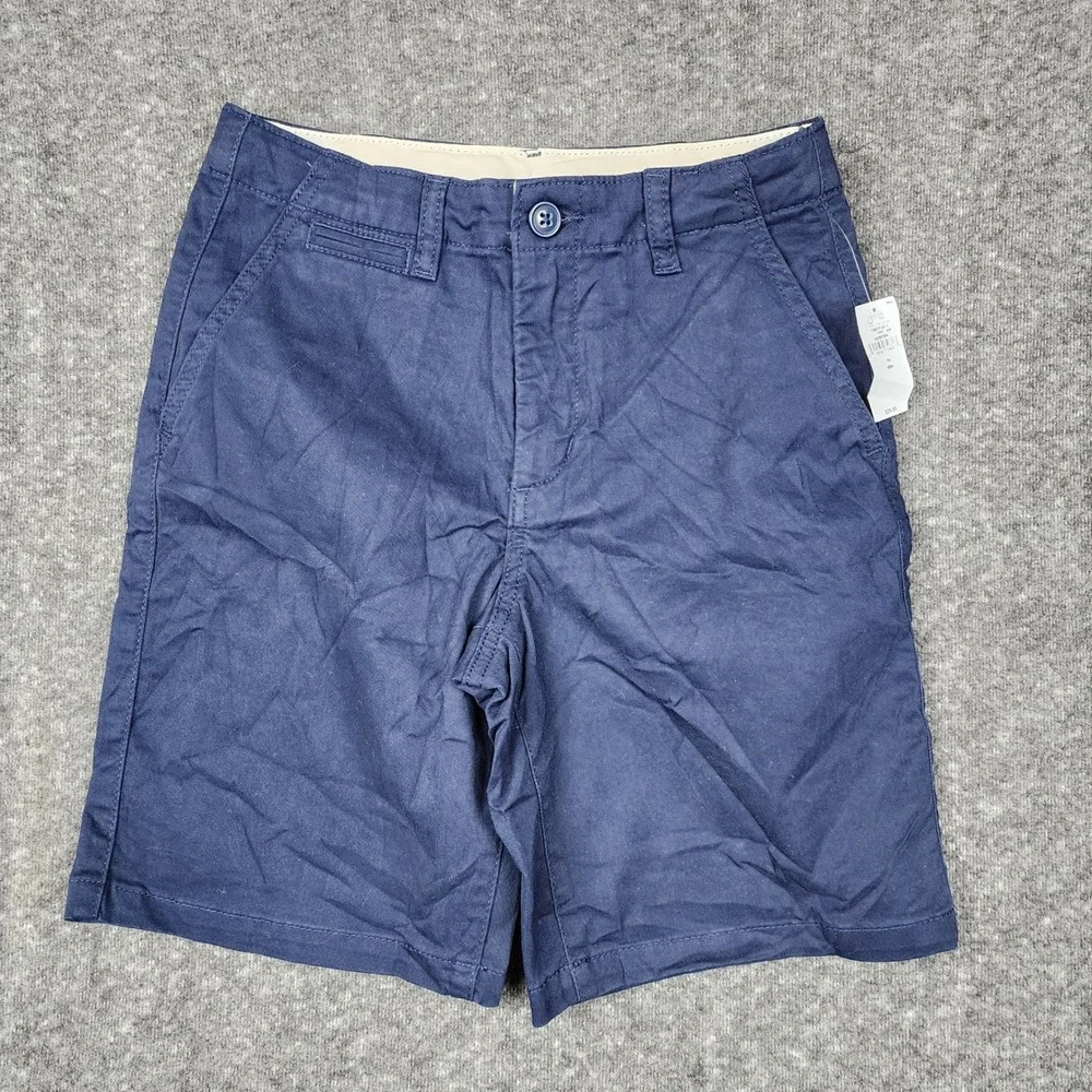 Gap Chino Shorts‎ Kids 14 Slim Navy Blue Stretch Twill New With Tags 738577-01-1